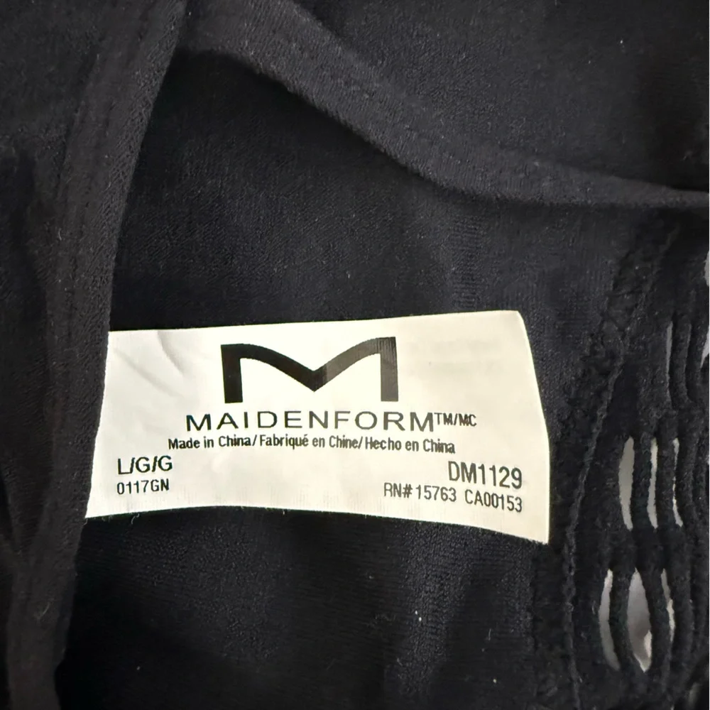 Maidenform Black Lace Detail Top Size Large